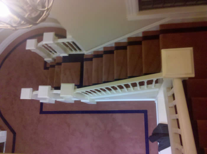 Custom Rug on stairs and hall