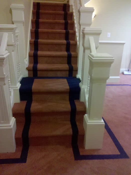 Custom Rug on stairs and hall